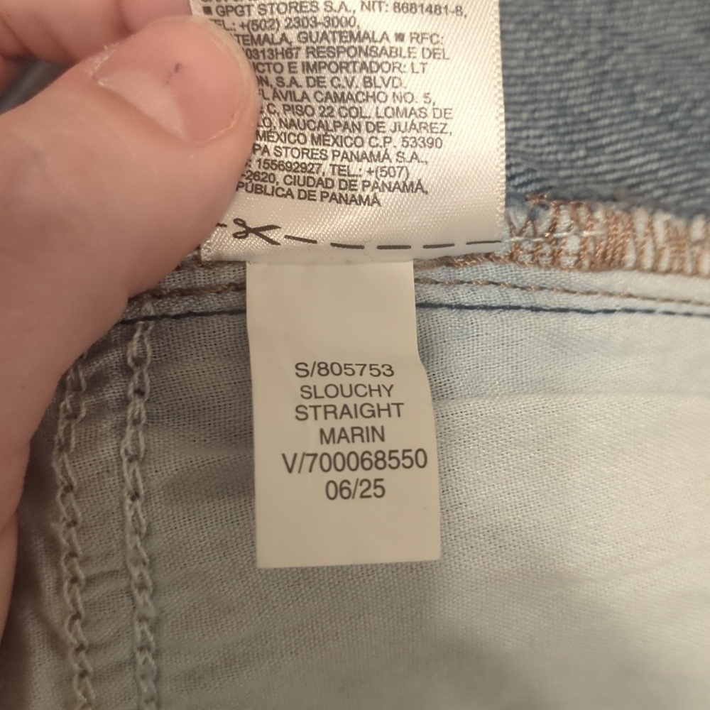Old Navy petite dark blue mid rise slouchy straight jeg jeans - Picture 13 of 14